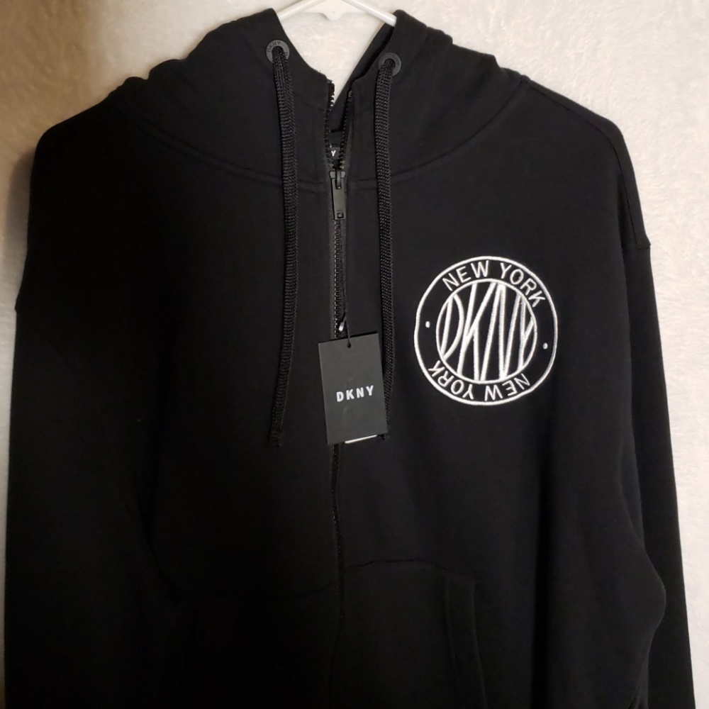NWT DKNY EXCLUSIVE MEN'S STITCHED ZIP UP HOODIE